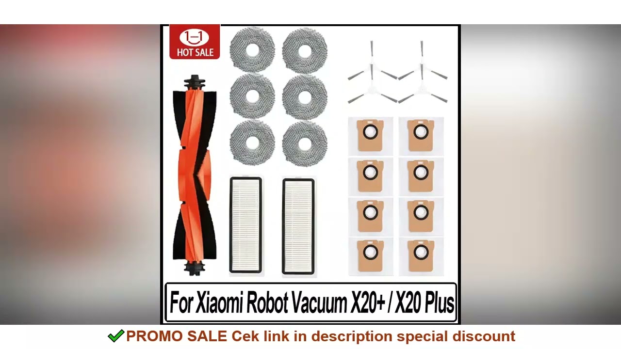 21pcs For Xiaomi Robot Vacuum X20 + / X20 Plus Accessories Dust Bag Mop Cloth Main Side Brush Hepa F