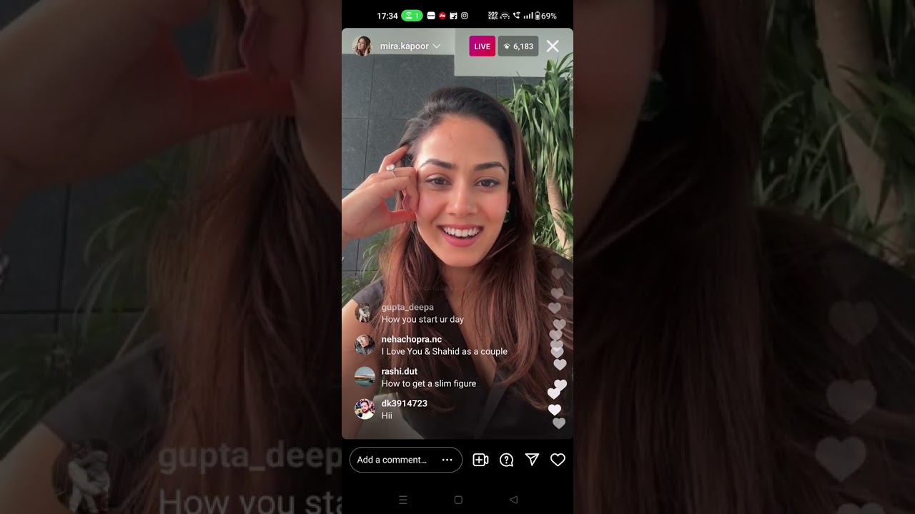 Mira Kapoor live on Instagram ❤️