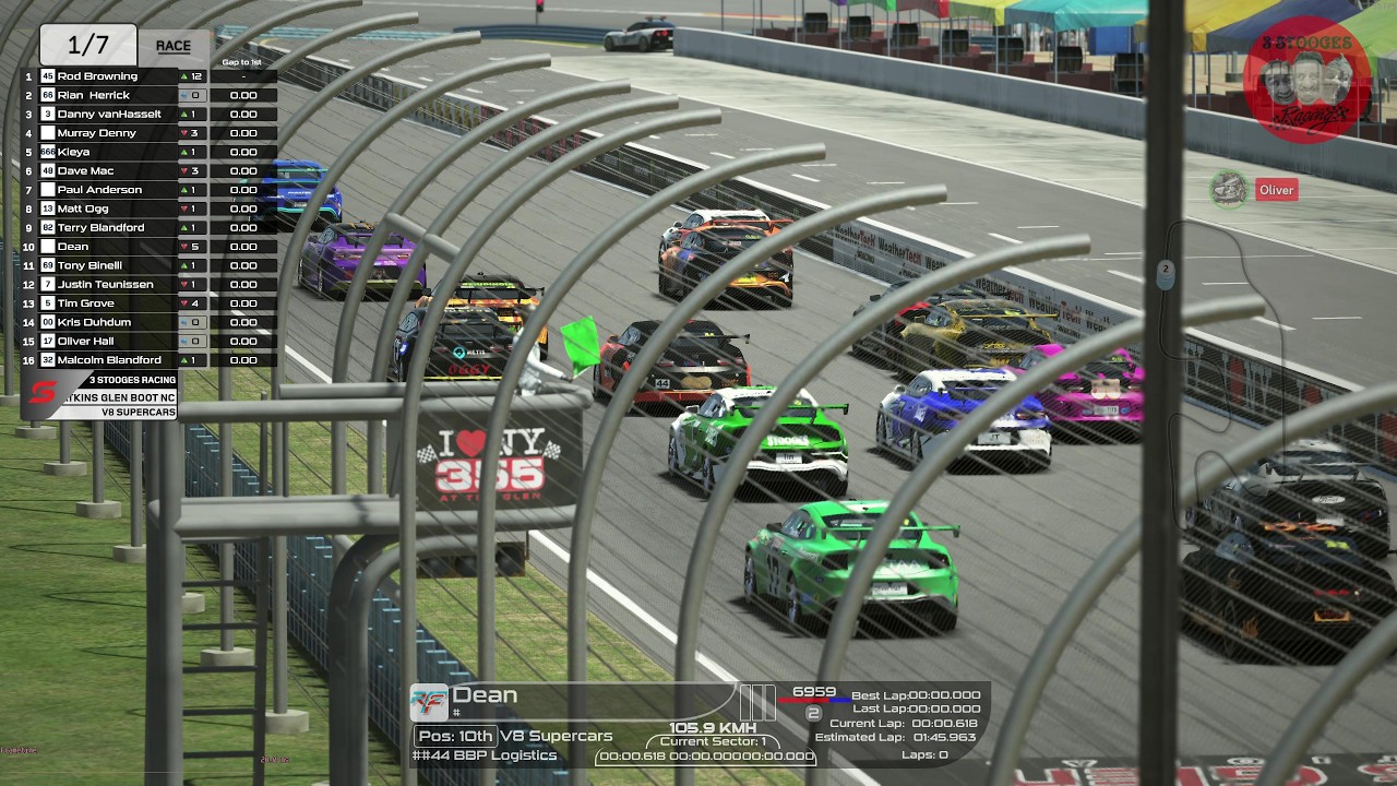 2026 02 28 Race 3 rfactor 2 mod FVR v8 Supercars Watking Glen 2026