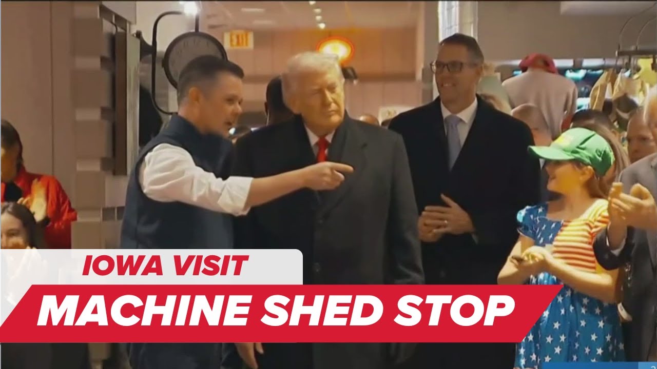 President Trump makes stop at Machine Shed restaurant in Clive, Iowa