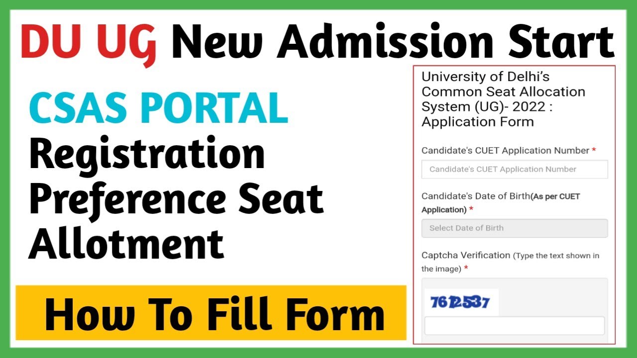 Du Admission Procedure 2022 || Du How To Form Fill Du CSAS Application form 2022
