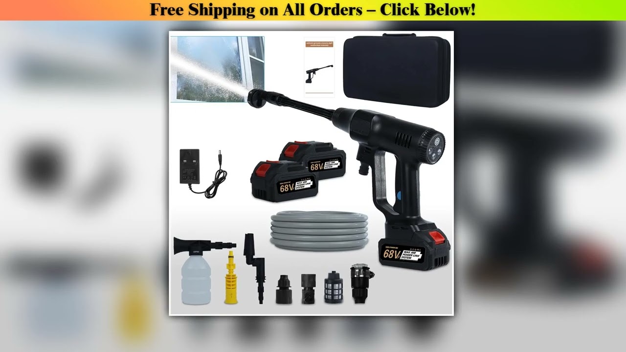 3500W 6-in-1 200Bar Brushless Electric High Pressure Washer Efficient Foam Water Gun 18-21V