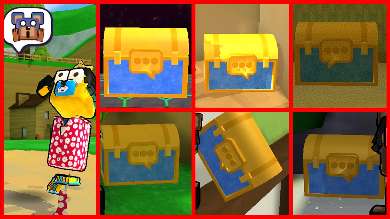 SEMUA LOKASI CHESTS EMOTE DAN SKIN DI SUPER BEAR ADVENTURE!!!