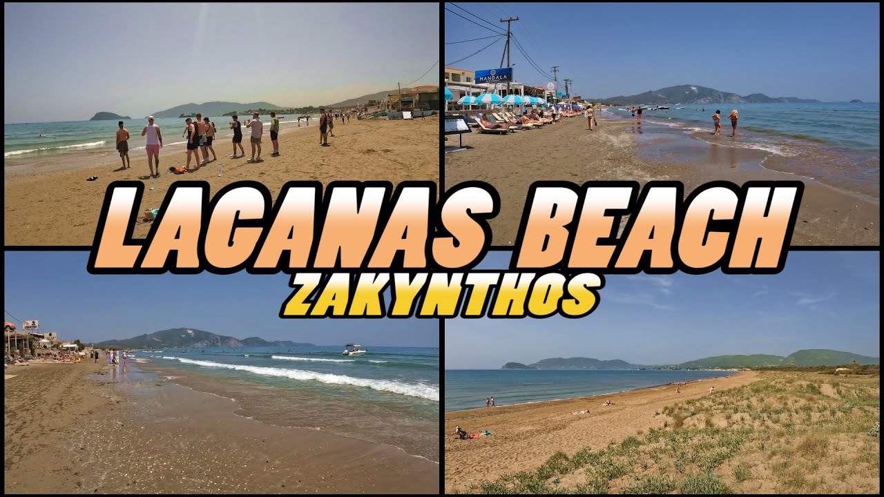 LAGANAS BEACH walking tour - Zakynthos Greece [4k]