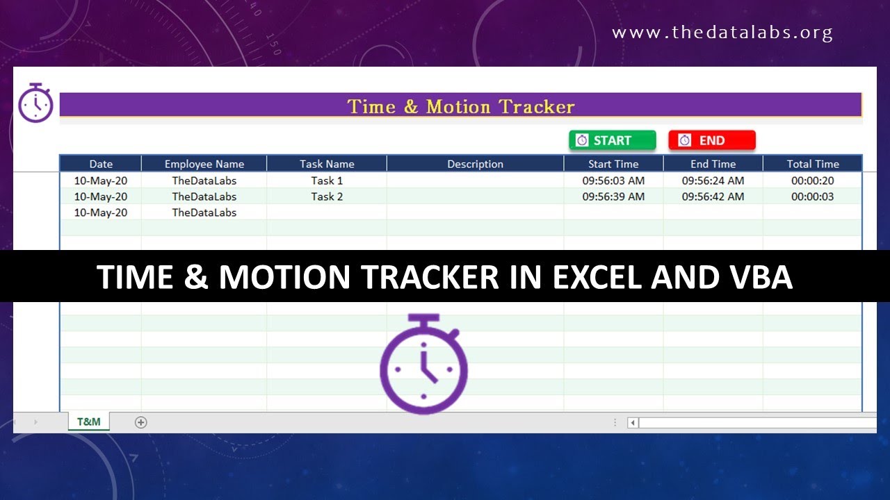 Time & Motion Tracker in Excel - Step by Step Tutorial