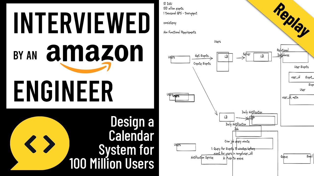 Design a Calendar for 100 Million Users: Senior/Staff System Design Interview w/ an Amazon Engineer