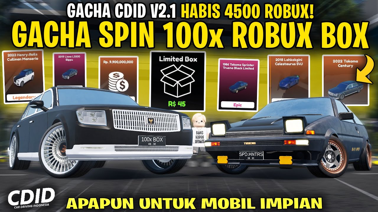 GACHA 100x ROBUX LIMITED BOX CDID V2.1 BOX SPIN ! HABISIN 4500 ROBUX - CDID V2.1 UPDATE Roblox