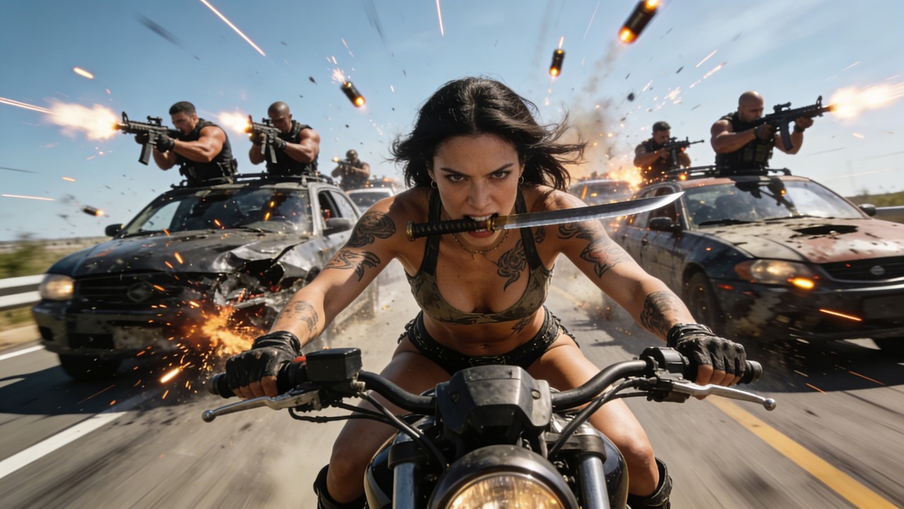 爆燃功夫動作片🔥女孩高速狂飆反擊！公路槍戰火力全開對決恐怖分子🔥|#戰爭 #抗日 #犯罪