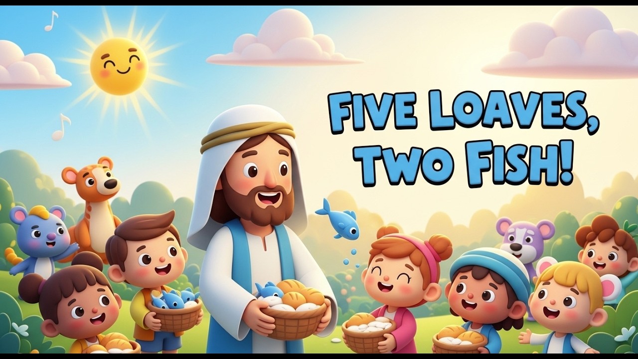 Five Loaves, Two Fish | Bible Story Song for Kids About Sharing & Jesus Feeding the Crowd 🐟🍞