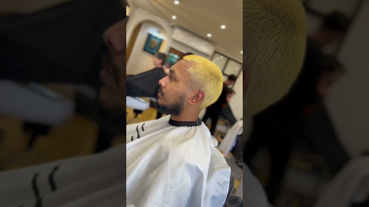 Yellow hair to golden cut #barber #hairtransform #yellow #yellowhair