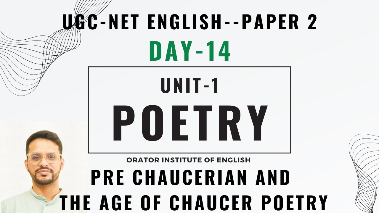 Day-14 | UNIT 2-POETRY | UGC NET ENGLISH PAPER 2 | Free Batch | Orator Institute | Zuba'r Saifi Sir