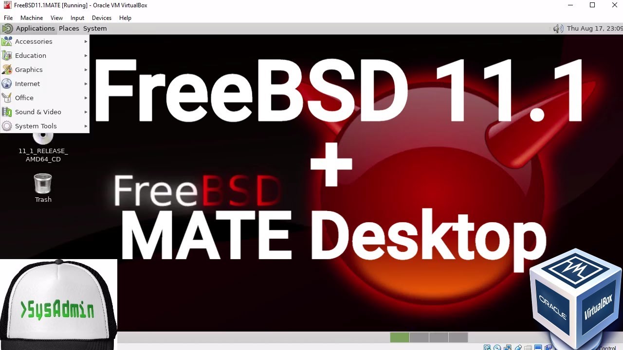 FreeBSD 11.1 Installation + MATE Desktop + Apps + Guest Additions on Oracle VirtualBox [2017]