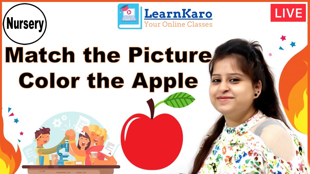Nursery | Concept - Match the picture- Colour the Apple