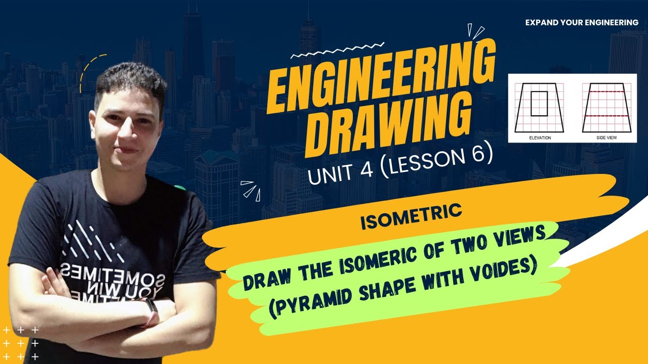 Drawing isometric lesson 6 | المنظور الهندسى الدرس السادس