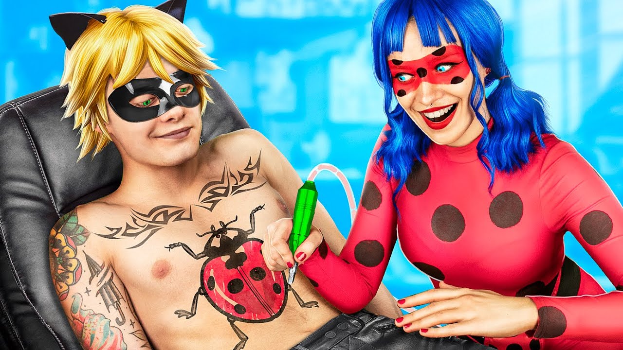 Süper Kahramanlar için Ladybug Dövme Dükkanı