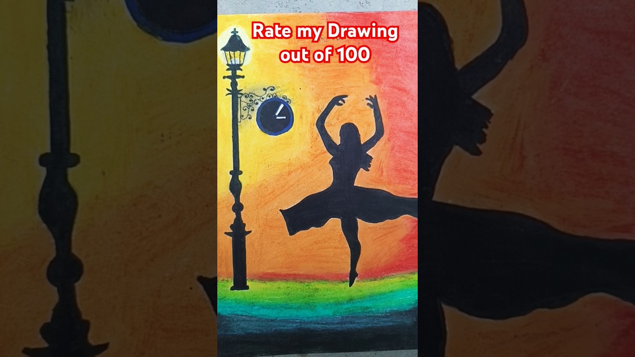 How to draw dancing girl with oil pastel color drawing