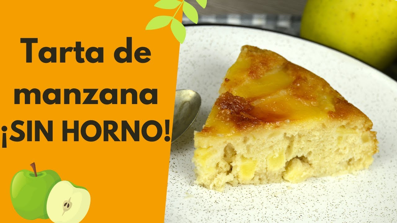 Tarta de manzana sin horno 😍🍏 ¡Facilísima y deliciosa! 😋 Cómo hacer bizcocho de manzana sin horno