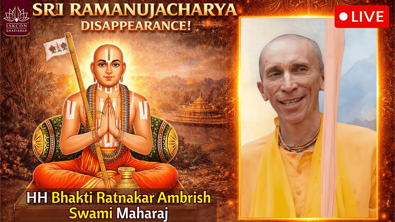 Sri Ramanujacharya Disappearance || HH Bhakti Ratnakar Ambrish Swami Maharaj || ISKCON Ghaziabad