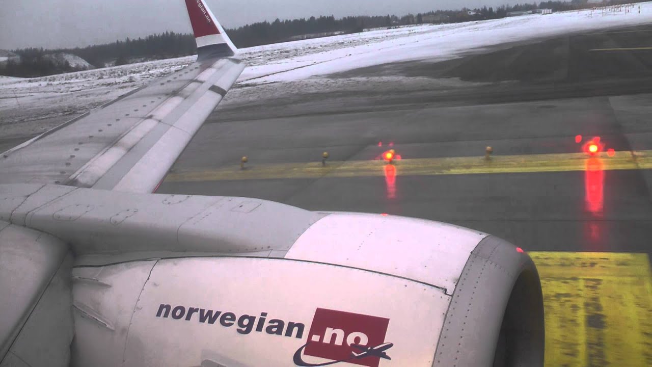 Norwegian.no B737 LN-KHC takes off at Oslo 16.12.2011 HD