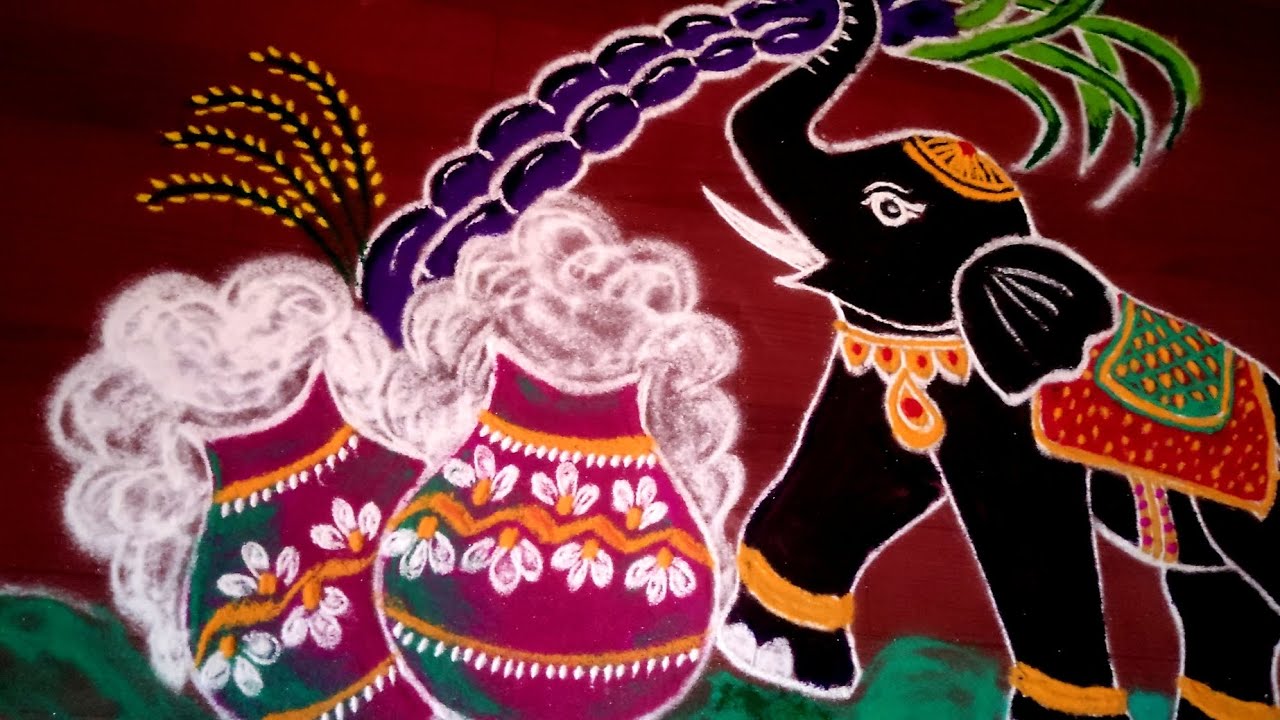 Easy Pongal Rangoli