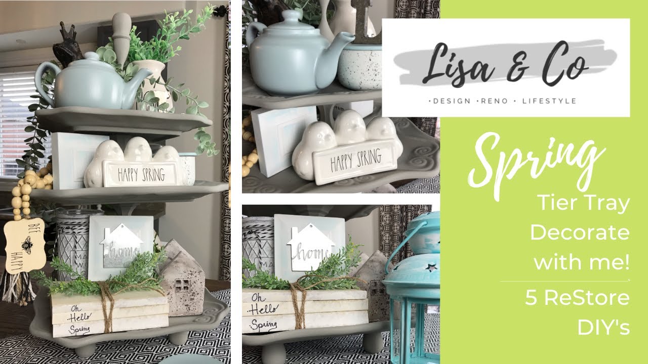 Spring Tier Tray Decorate With Me  ||   5 ReStore DIY's