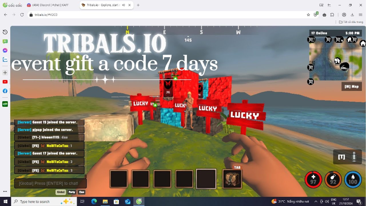 tribals.io event gift a code 7 days ( 4 lucky friends )