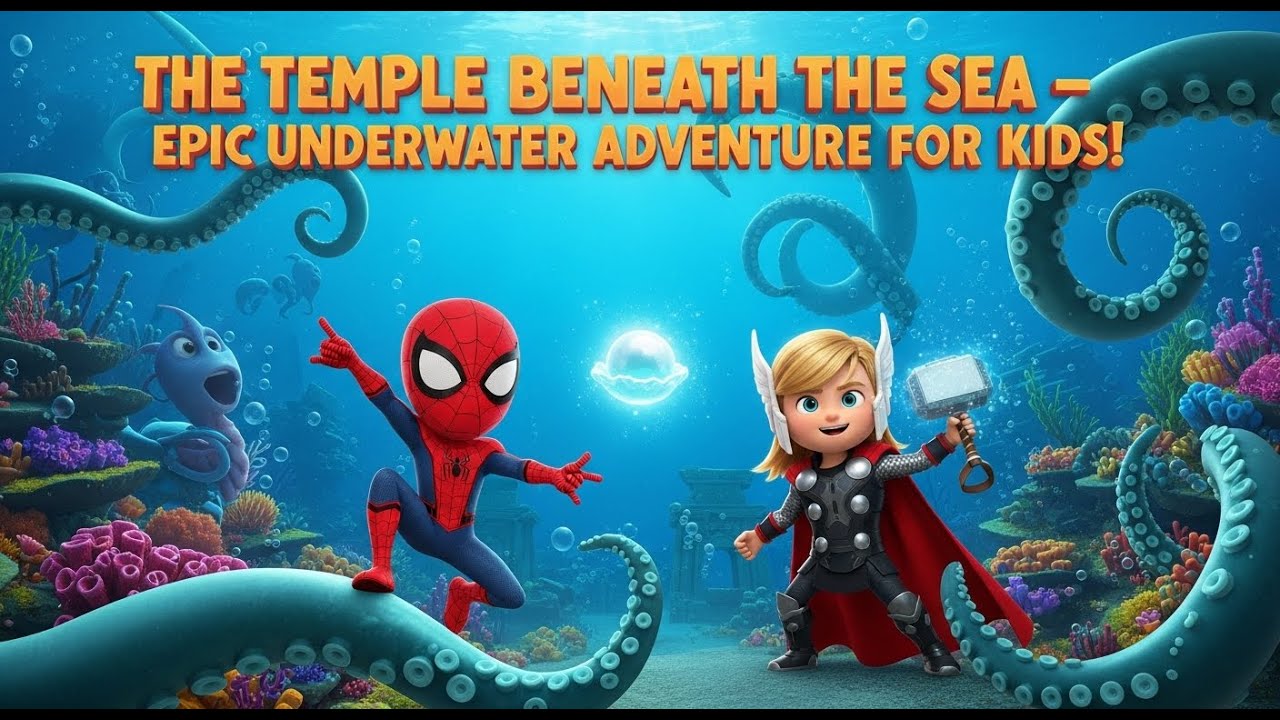 Cartoon Movies for Kids – Spider-Man Kid & Thor-Kid vs. The Kraken – Fun Animated Story