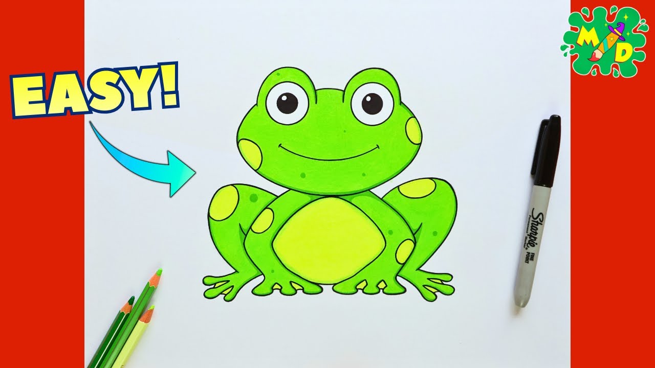 Как легко нарисовать милую лягушку! 🐸 Пошаговый урок рисования для начинающих