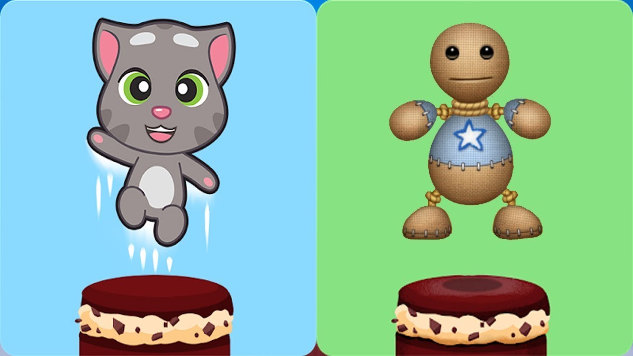 Talking Tom Cake Jump vs Kick The Buddy