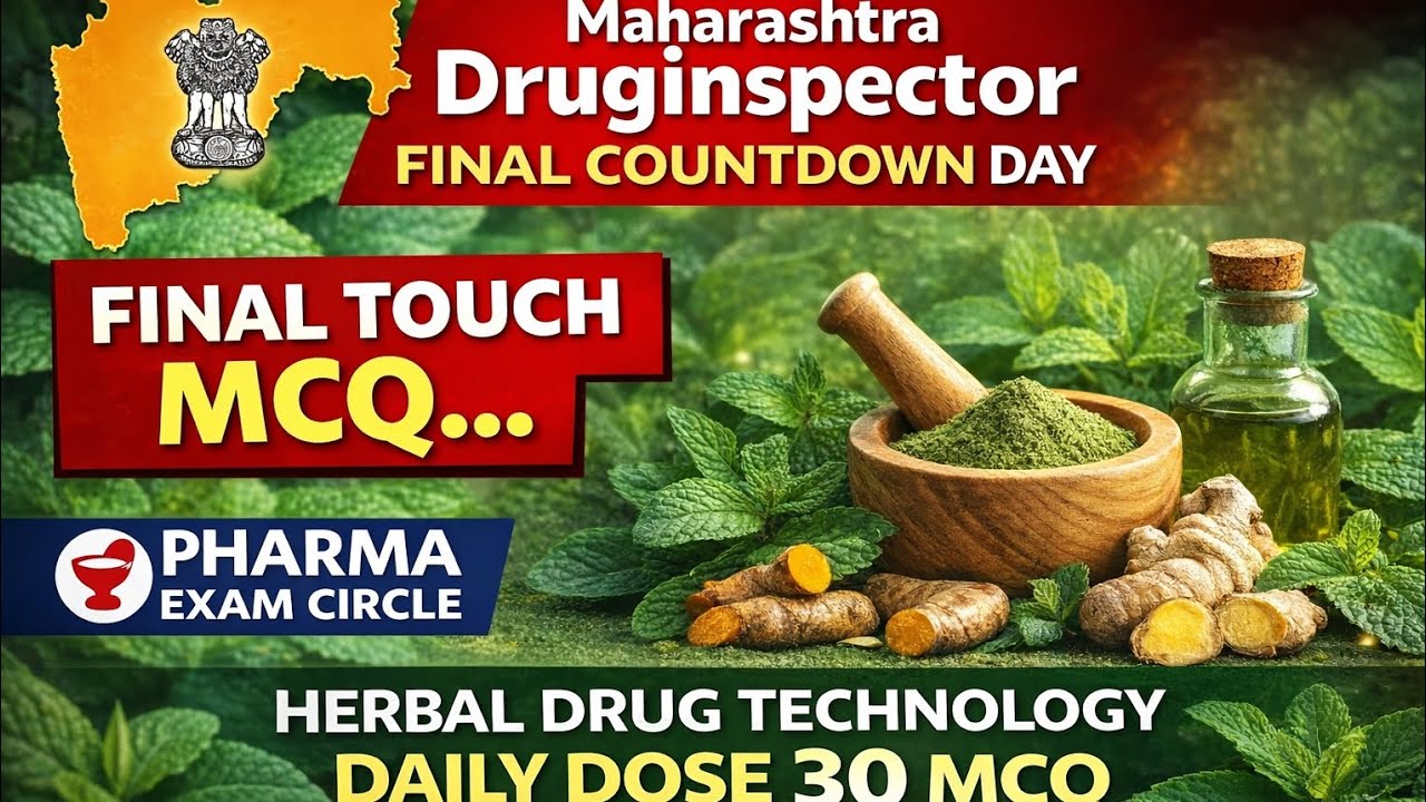 Drug Inspector 2026 Final Countdown Day | Herbal Drug Technology MCQs | Pharma Exam Circle
