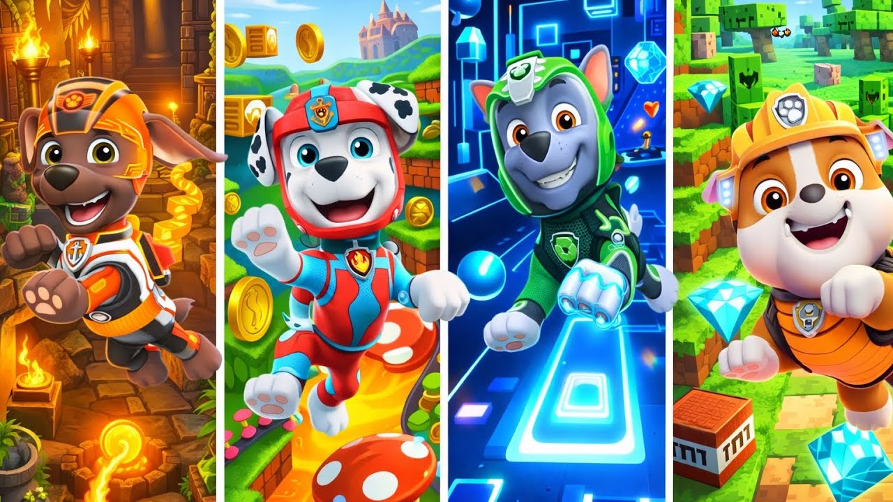 Paw Patrul- Zuma 🆚 Marshall 🆚 Rocky 🆚 Rubble 🎶Tiles Hop EDM Rush 