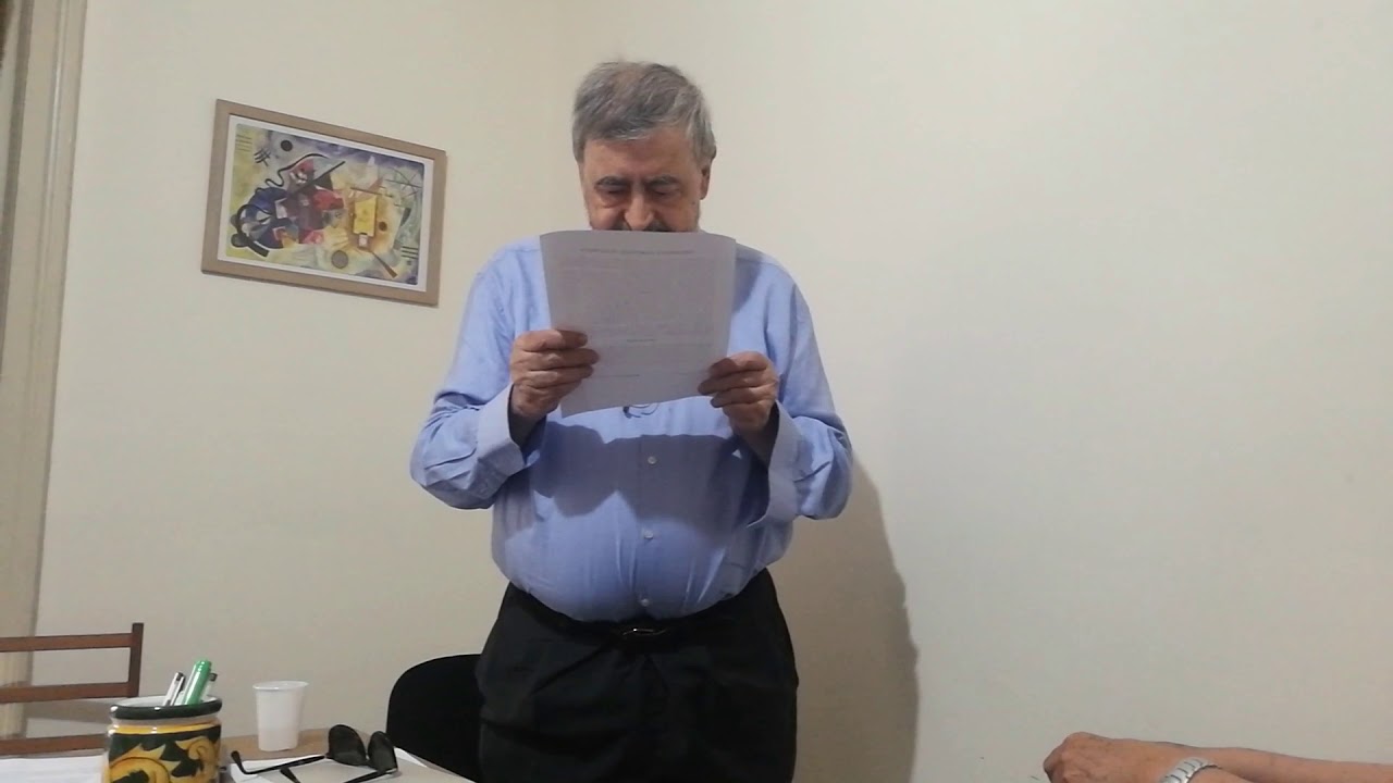 DELEGAZIONE UNSIC MESSINA GIOVANNI FRAZZICA LEGGE IL DOCUMENTO DELL'ASSEMBLEA PENSIONATI, MESSINA 18