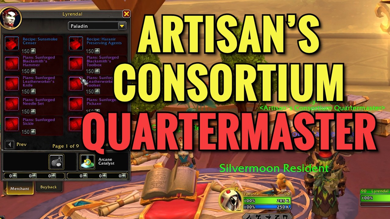 Artisan's Consortium Quartermaster (lyrendal) Location In Silvermoon City (WoW Midnight)