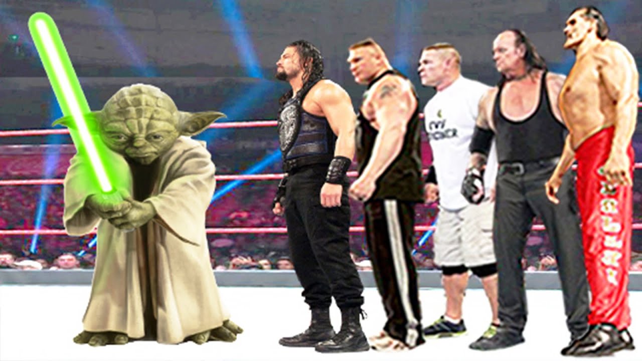 Yoda vs Roman Reigns, The Great Khali, Brock Lesnar, The Undertaker & John Cena