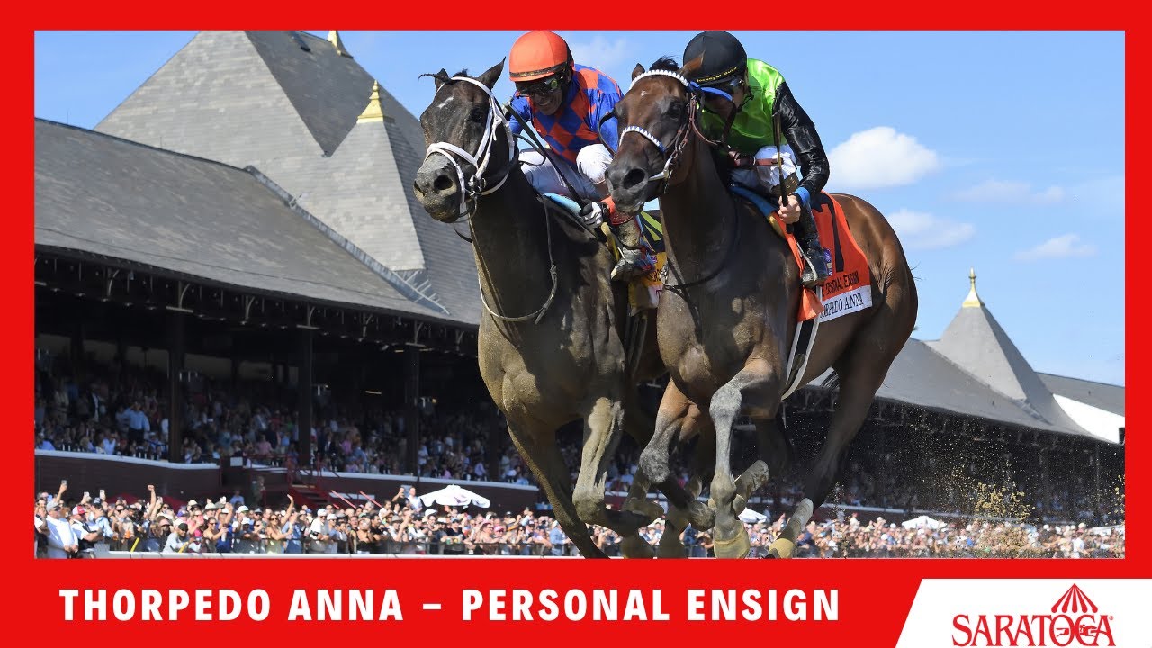 Thorpedo Anna wins the Personal Ensign in a thrilling photo finish!