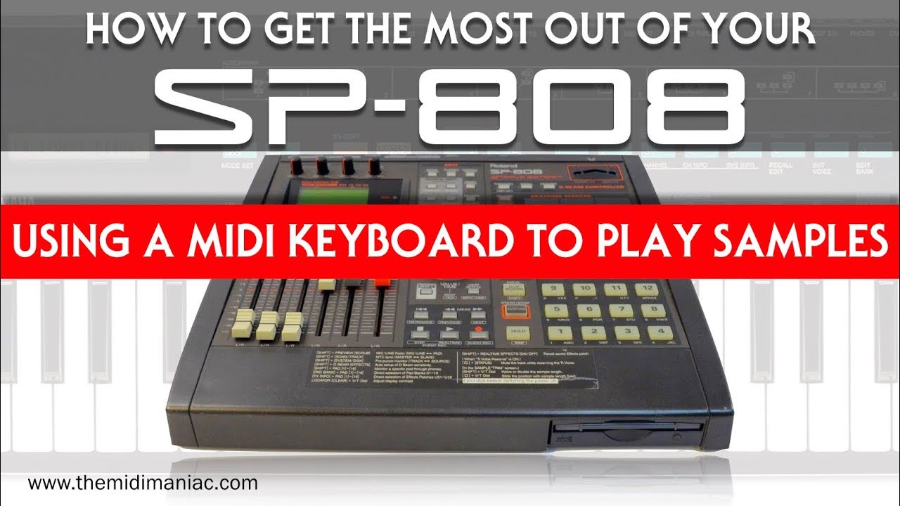 SP-808: Использование MIDI-клавиатуры/секвенсора для воспроизведения сэмплов