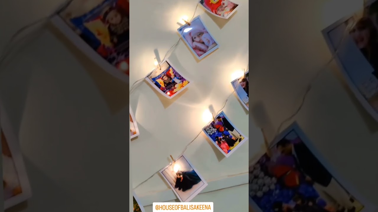 Polaroid Photos with Fairy Lights & Clips | Aesthetic Wall Decor Set for Bedroom & Gifts 03710729749