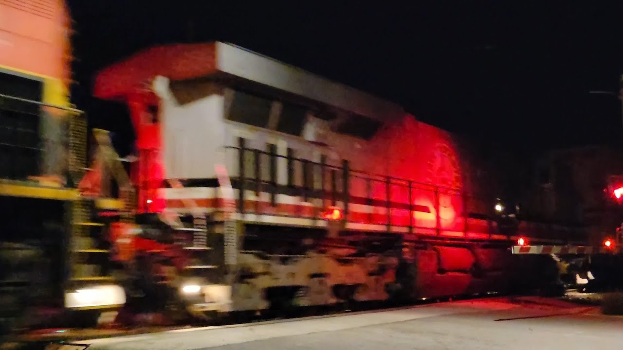 CPKC 181 With KCS 4859 Trailing Passes Through Genoa, IL | 12-8-2023