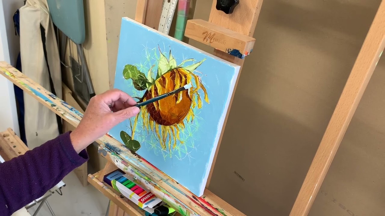 Sunflowers painting in the Summer Landscape with @helenalicejohnsonartist preview 