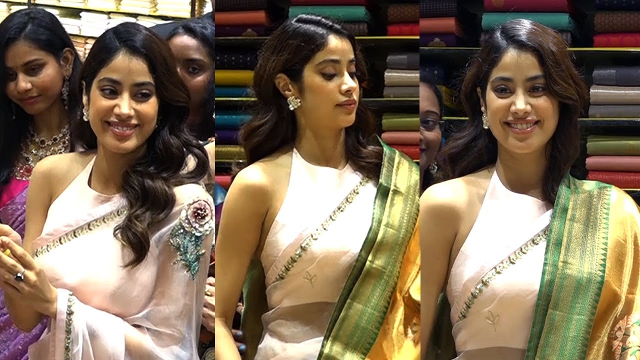 Sridevi daughter Janhvi Kapoor at the launch of Kanchipuram VaraMahalakshmi Silks, T.Nagar, Chennai