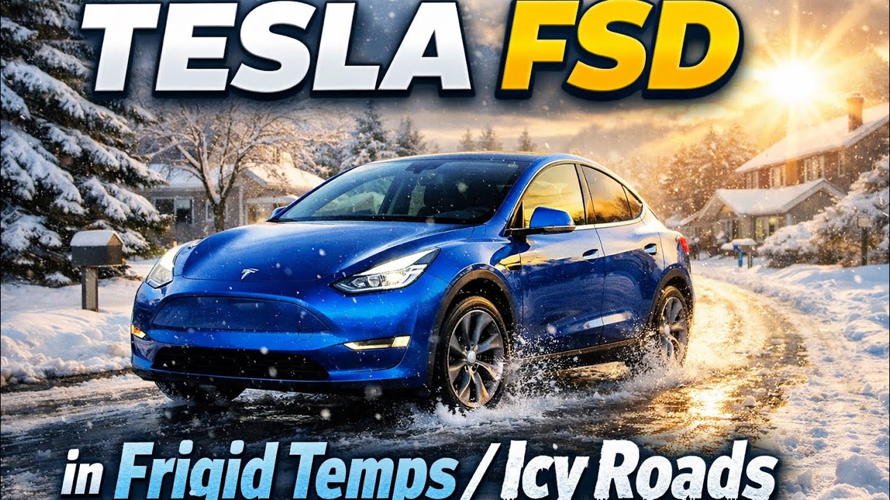 How does Tesla FSD 14.2.2.3 handle in Frigid Temps and Icy Roads?