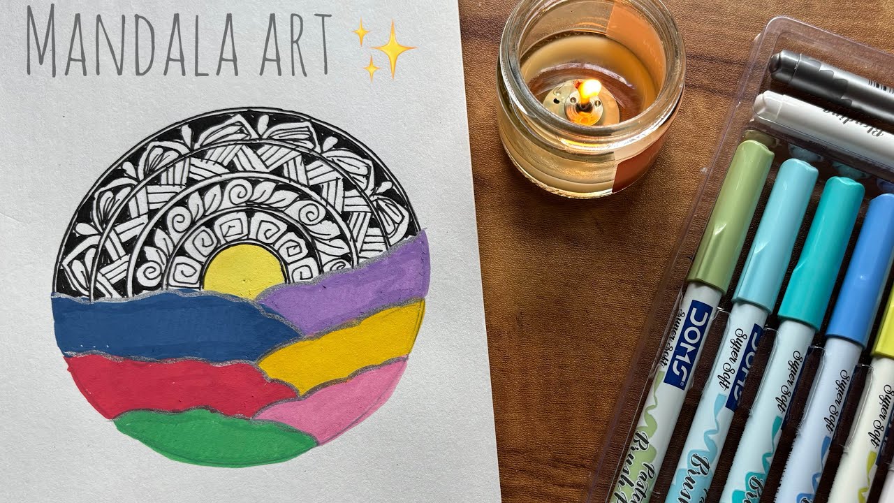 🎨 Relaxing Mandala Art ASMR | Satisfying Drawing Sounds | #trending #asmr #satisfying 