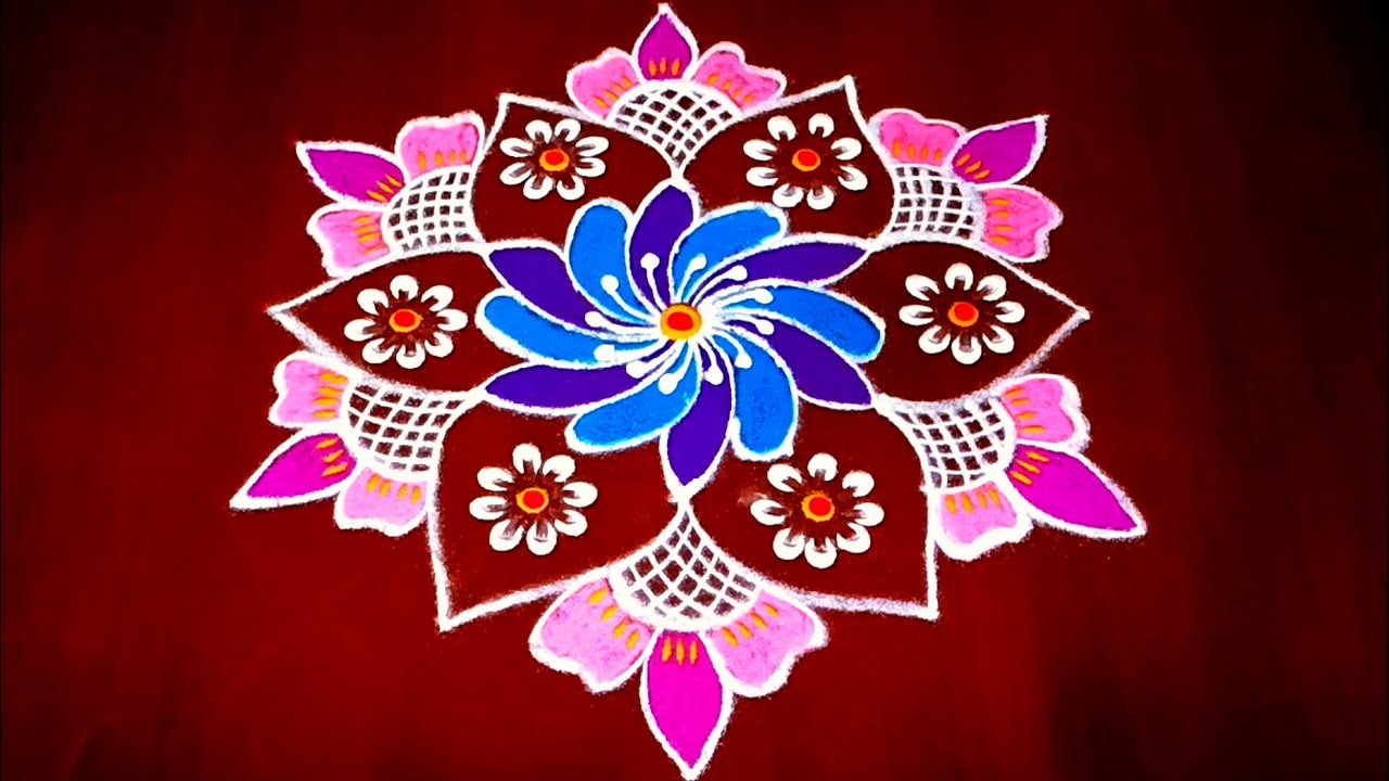 Easy and simple rangoli / 5*3 chukkala muggulu / daily rangoli