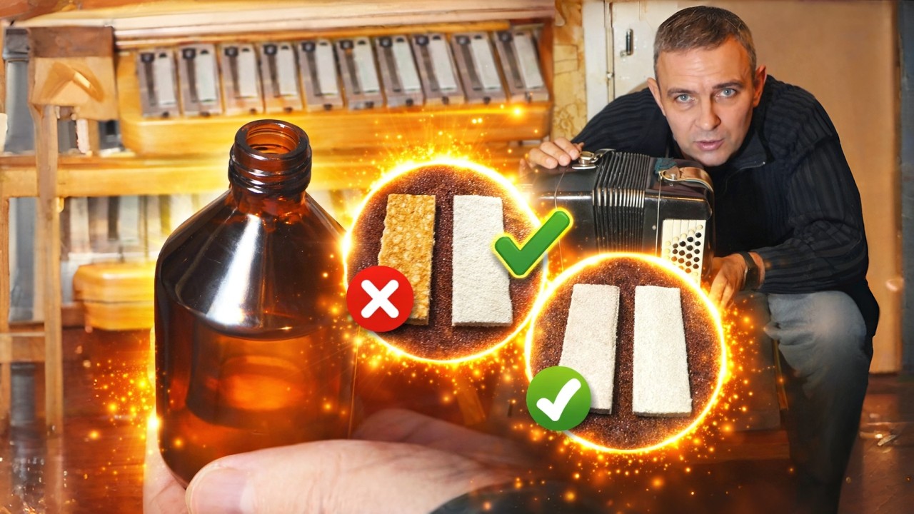 Ремонт баяна (восстановление лайковых клапанов)