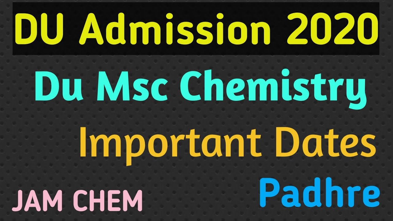 Du 2020 Admission || DU Msc Entrance || DU Msc Chemistry Entrance || Du Previous Year Question Paper