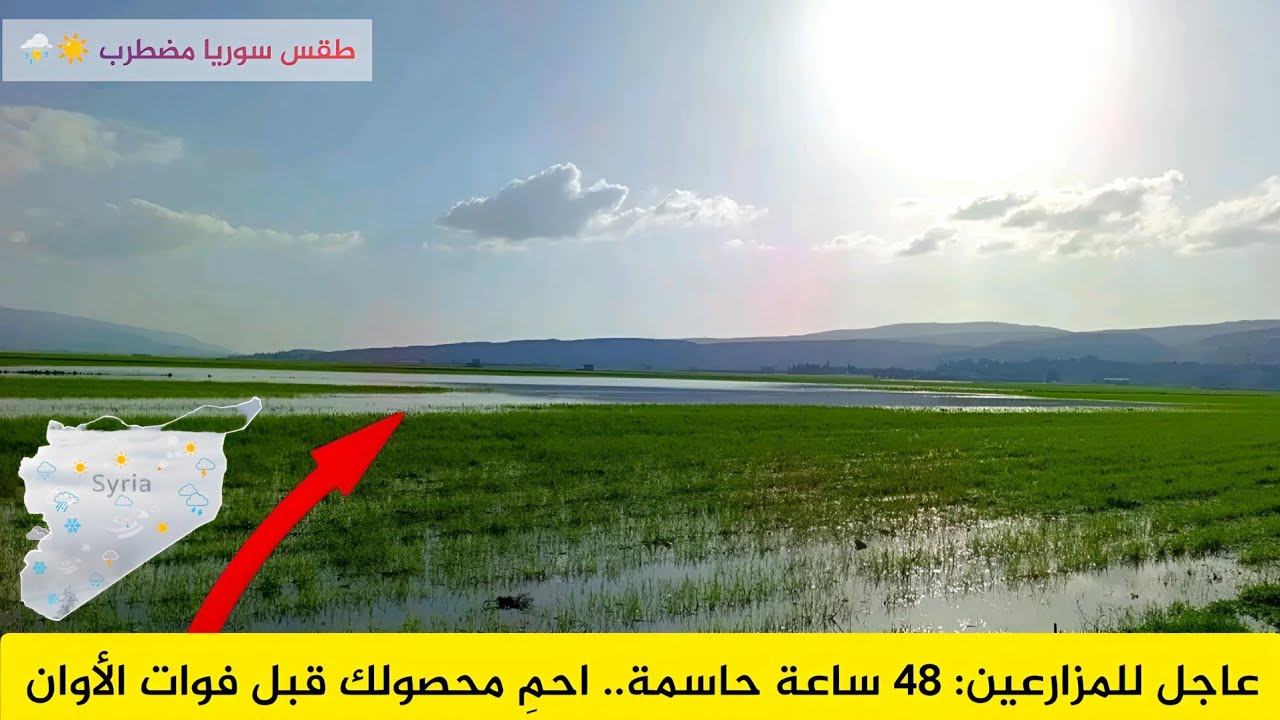 طقس سوريا عاجل للمزارعين: 48 ساعة حاسمة.. احمِ محصولك قبل فوات الأوان 🆘⛈️ النشرة الجوية طقس العرب