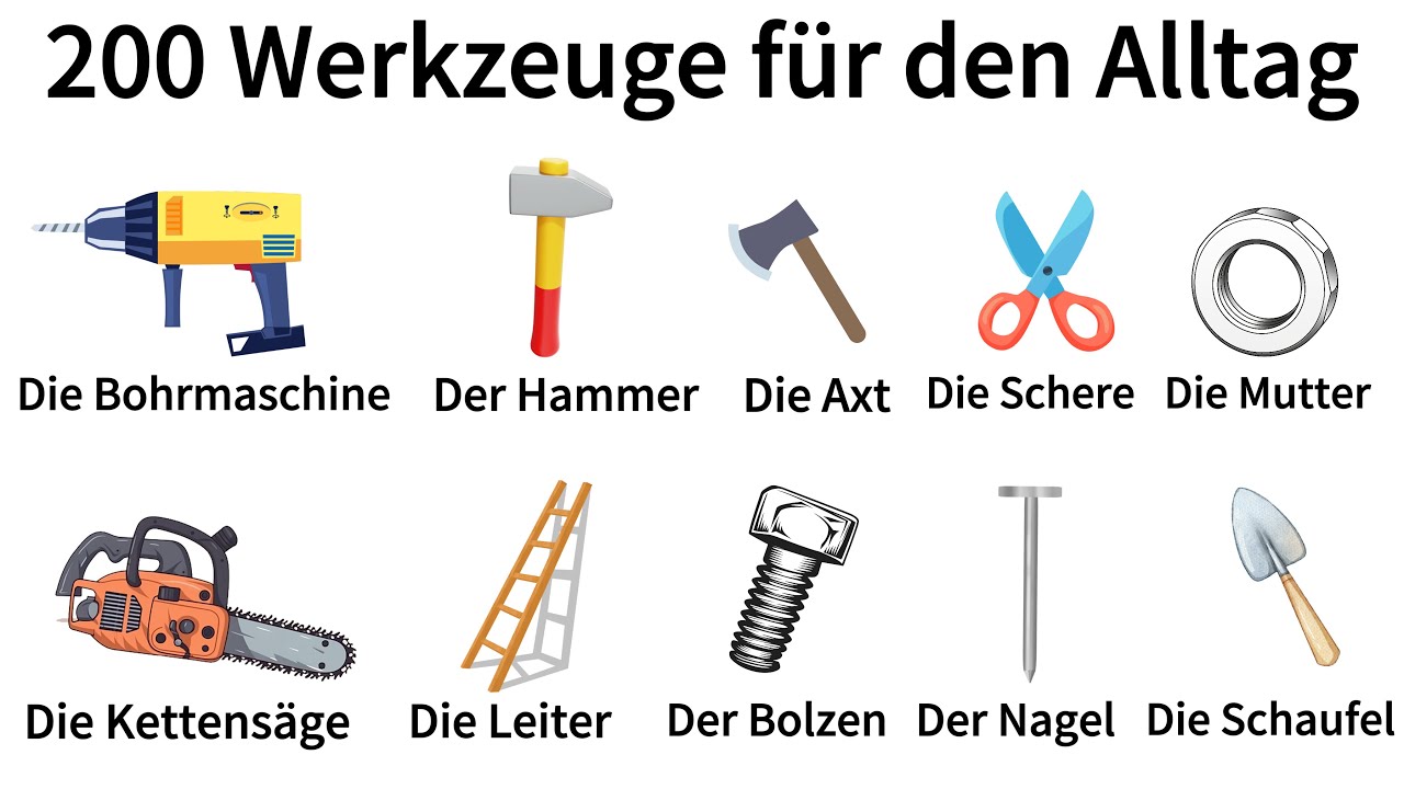 200 Werkzeuge für den Alltag| Deutsch Lernen| Sprechen & Hören| A1-B1| Deutsch für Anfänger