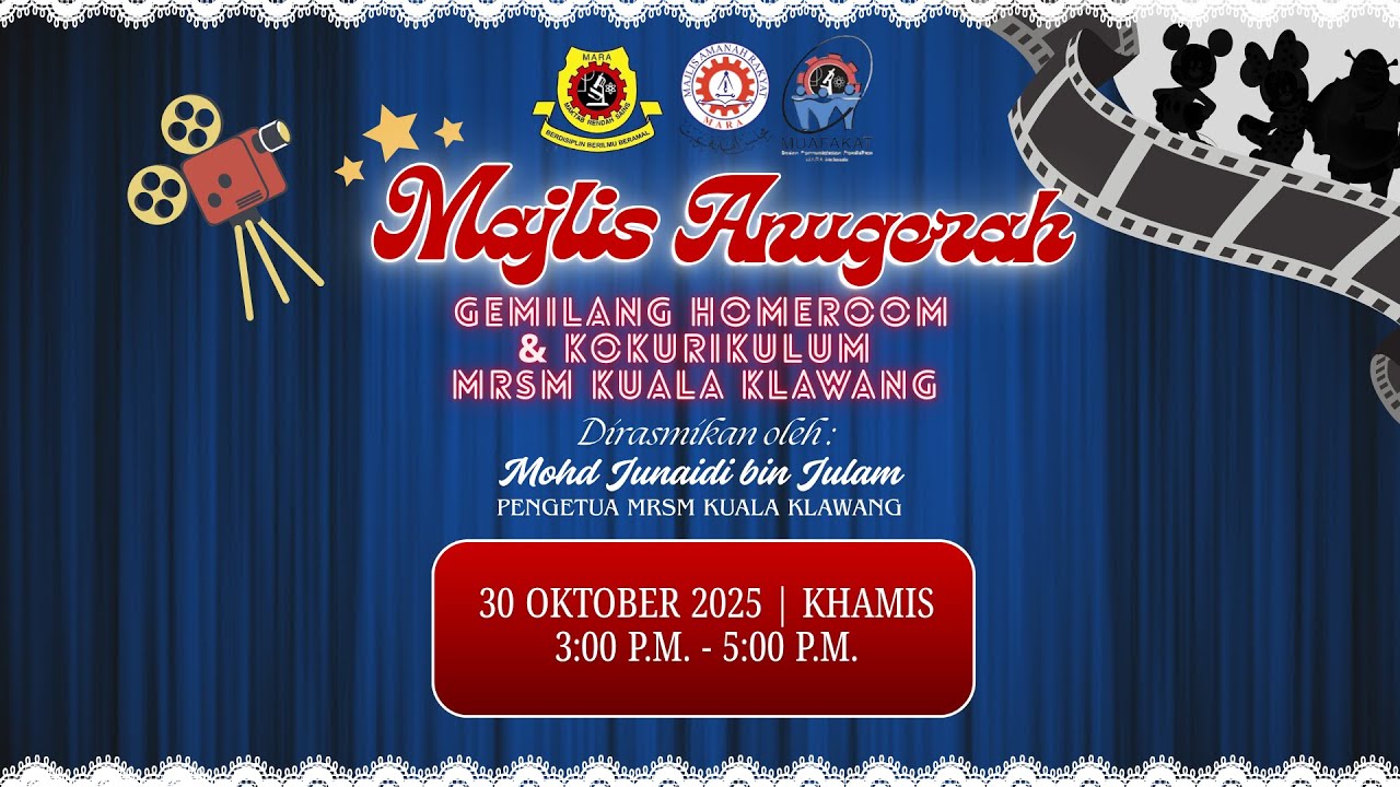 MAJLIS ANUGERAH GEMILANG HOMEROOM DAN KOKURIKULUM 2025 MRSM KUALA KLAWANG