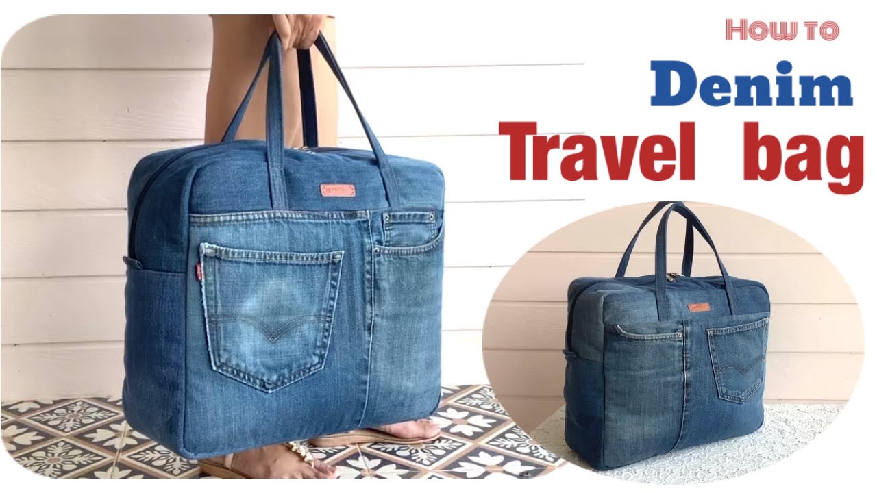 how to sew a denim travel bags tutorial, sewing diy a travel bags patterns, Denim projects