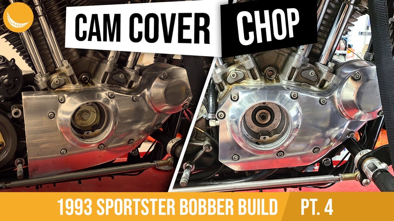 93 Sportster Bobber Build - PT4 - Chopping and Polishing the Cam Cover
